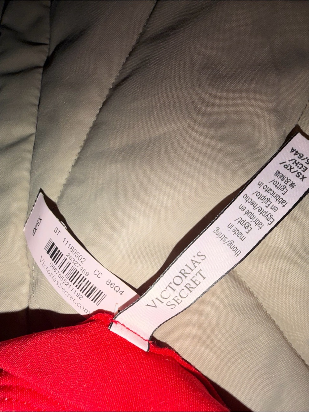 Victoria's Secret Bright Red Logo Thong